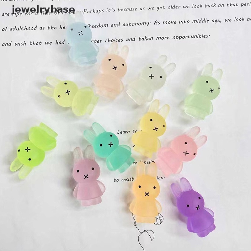 [jewelrybase] Baru Bercahaya Lucu Tiga Dimensi bunny DIY Gantungan Kunci Liontin resin accessorie Butik