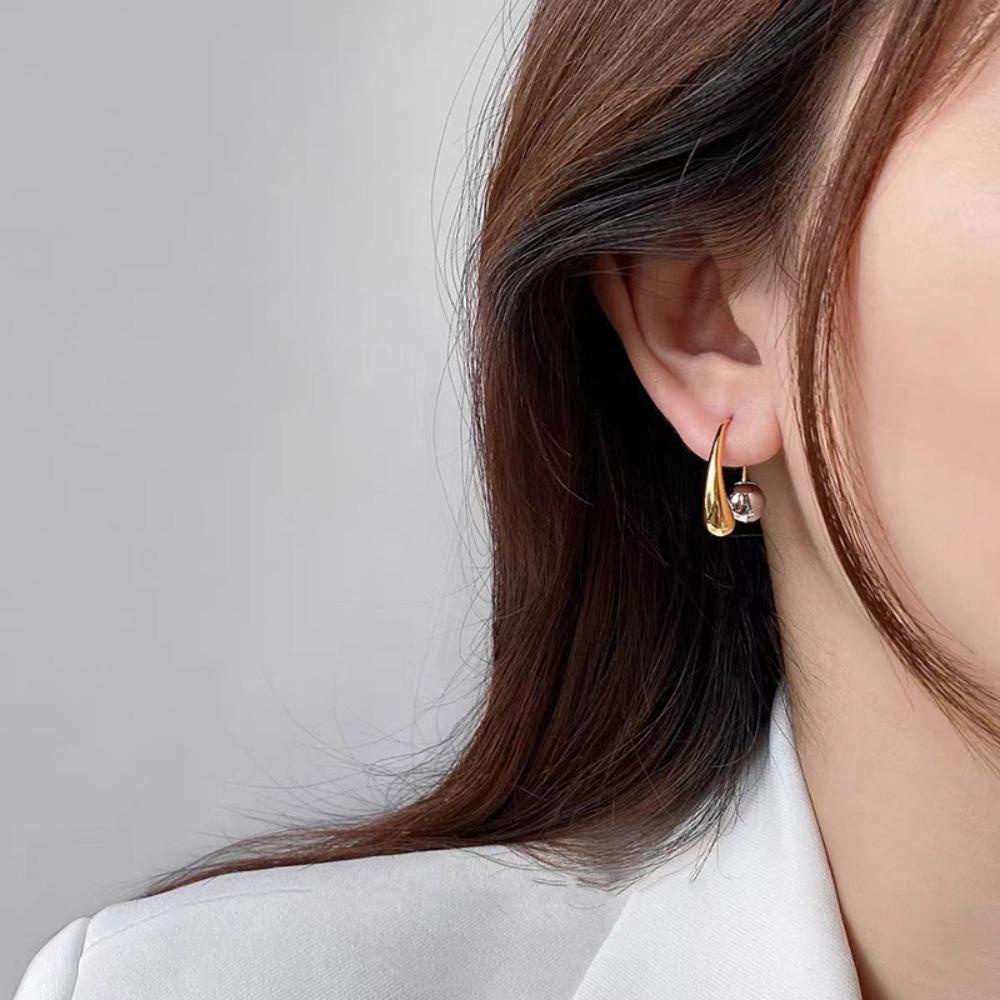 Mxbeauty Anting Logam Kesederhanaan Kreativitas Perhiasan Gadis Fashion Individualitas Gaya Retro Korea Aksesoris