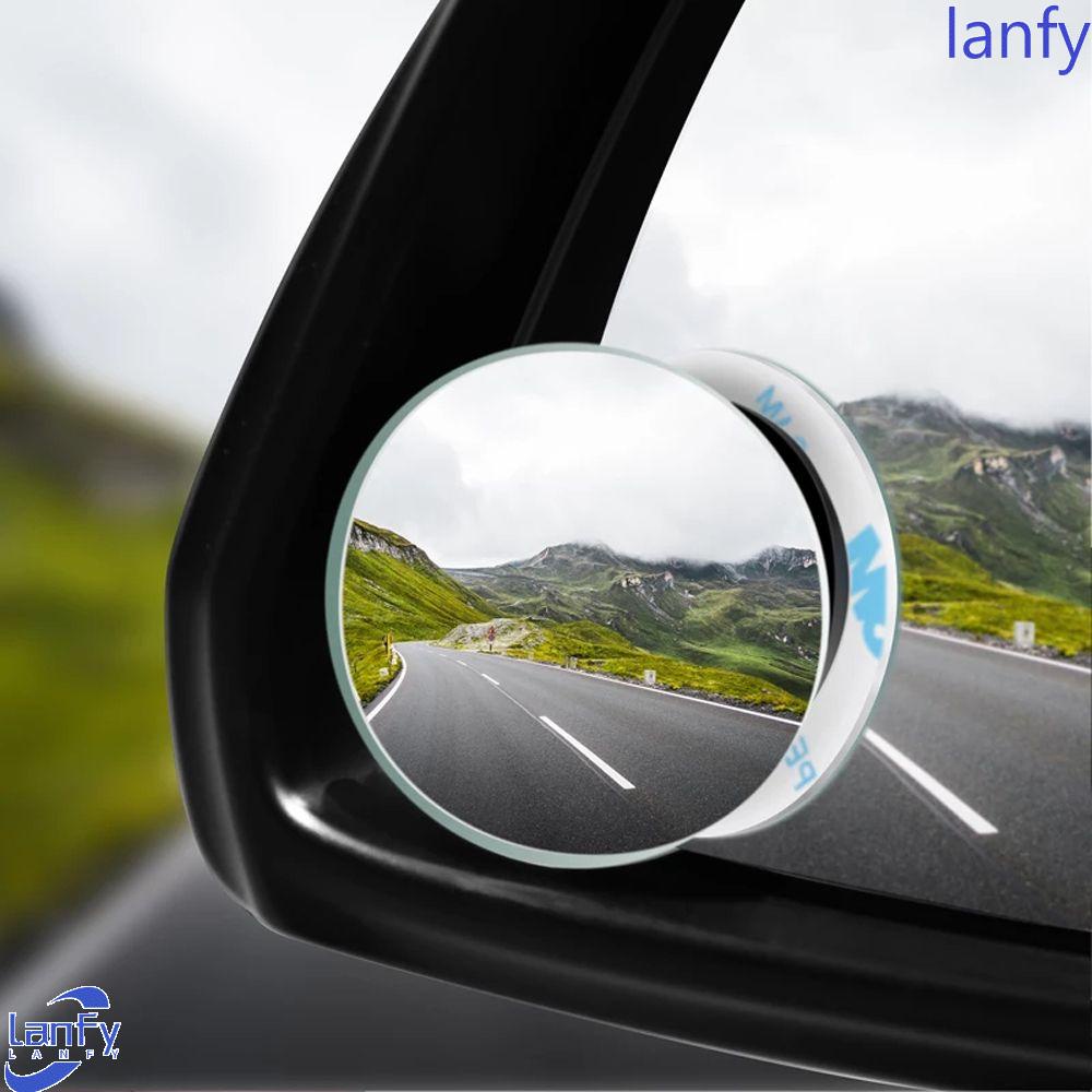 Lanfy Kaca Spion Mobil Framless Bulat Car Reverse Mirror Wide Angle 360derajat Convex Mirror Cermin Parkir Kendaraan