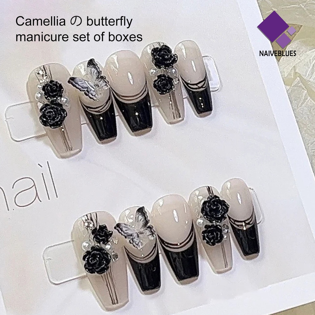 [naiveblues] 1set Pesona Camelia Kuku Efek Visual Mengkilap High Gloss DIY Camelia Palsu