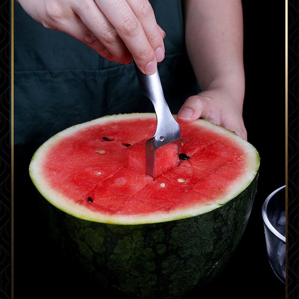 Stainless Steel Watermelon Slicer Portable Pengganti Dual Head Reusable Rumah Dapur Restoran Buah Garpu Aksesoris
