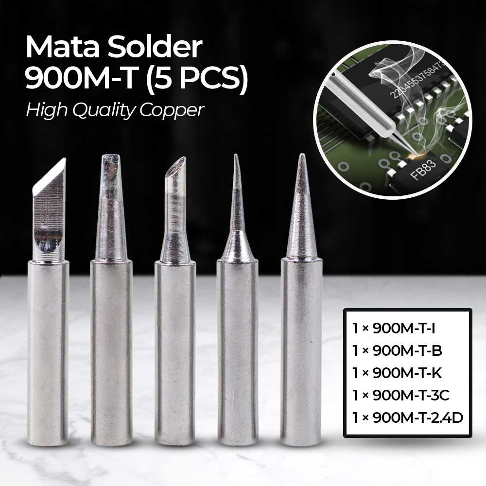 Kepala Mata Solder Welding Tips High Quality Copper 900M-T 5 PCS Alat Mobil Burnhilda