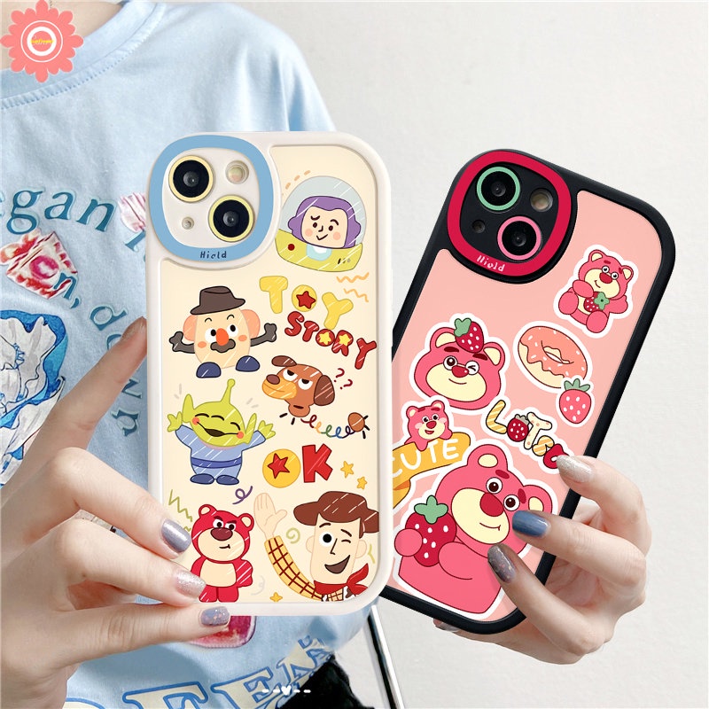 Case Toy Story Kartun Untuk Realme C53 C55 C30 C25Y C35 C25s 5 8i 6i 9i 6 6s 5i 7i C11 C15 10 8 Pro C1 C12 C3 C31 C20 C21Y C21 C17 Cute Rose Red Strawberry Bear Manyo Lembut Sarung