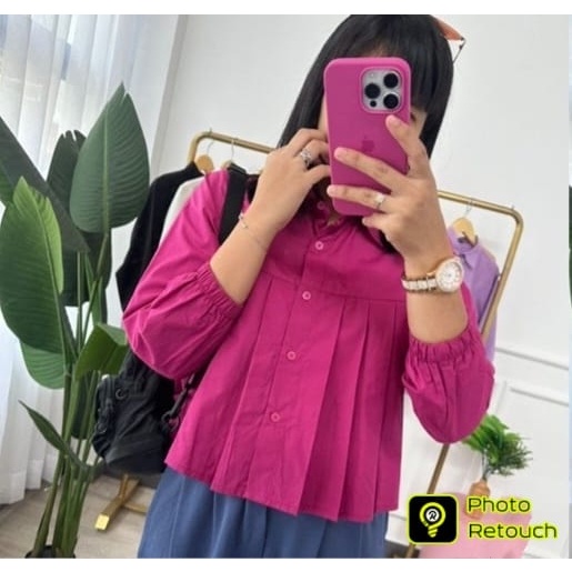 BEFAST - ZEC BLOUSE RIKA / Tafa Top / Pakaian Casual Wanita / Atasan Lengan Panjang Wanita / Fashion Kekinian Remaja ABG / Blouse Polos Formal / Outfit Remaja ABG Trendy