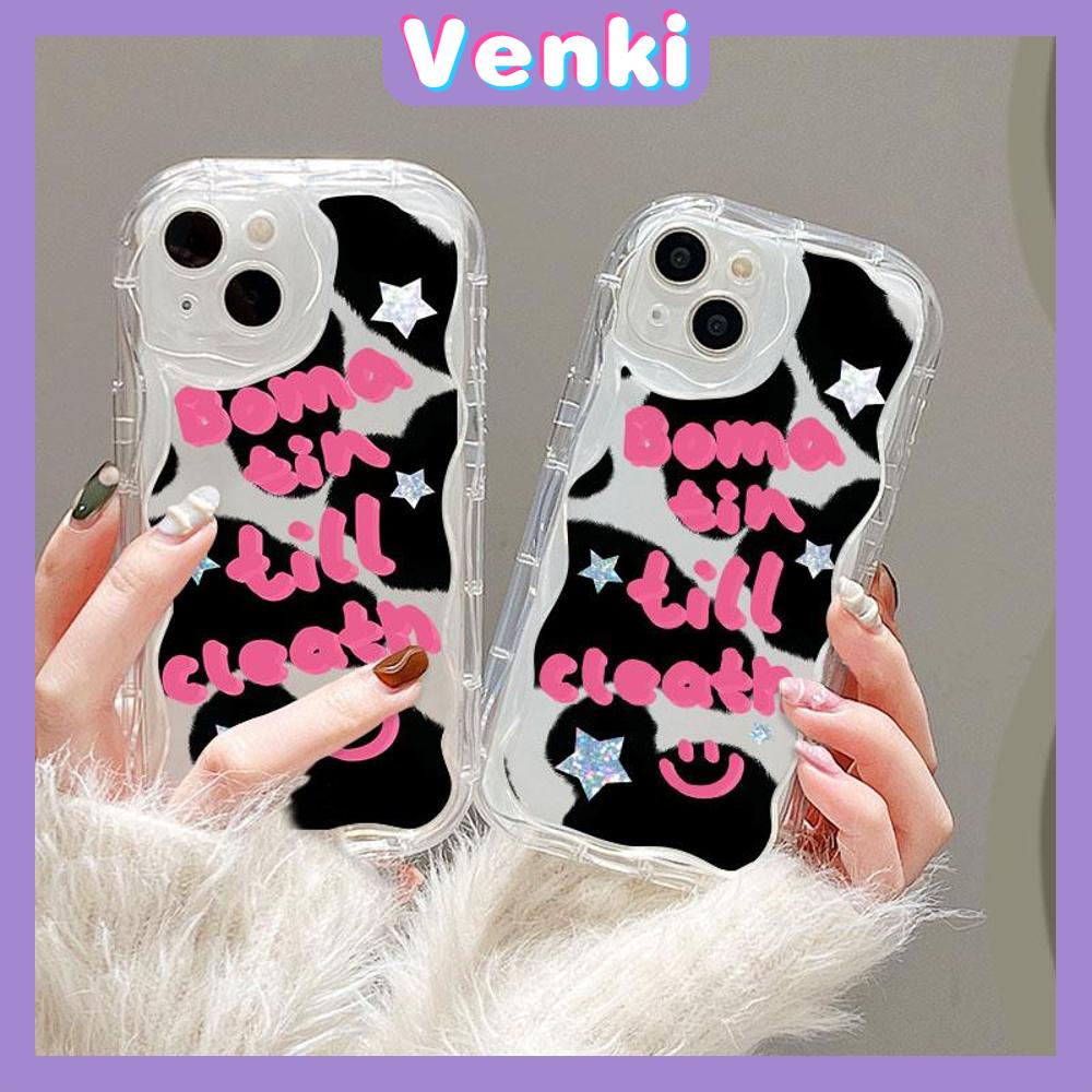 VENKI -For iPhone 11 iPhone Case 3D Curved Edge Wave Clear Case TPU Airbag Shockproof Camera Cover Smiley Star Compatible with iPhone 14 13 Pro max 12 Pro Max xr xs max 7 Plus 8