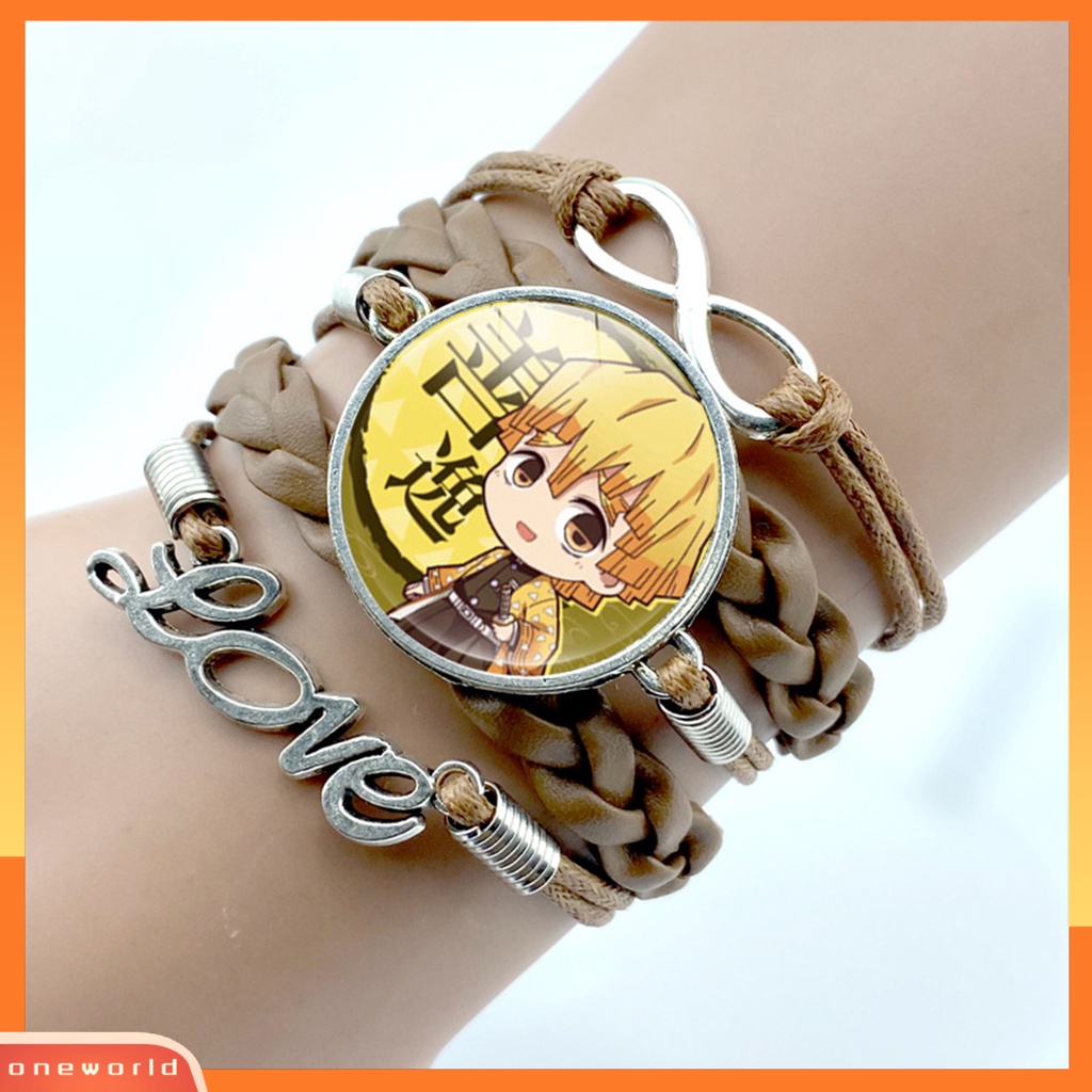 [EONE] Gelang Unisex Demon Slayer Multilayer Perhiasan Kartun Braided Bracelet Untuk Penggemar