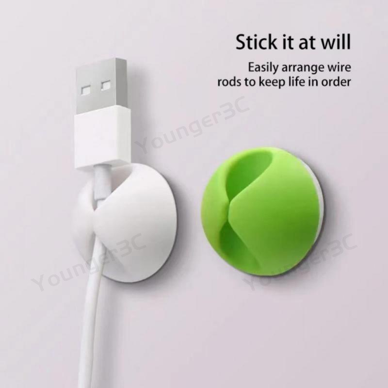 Self-adhesive Colorful Klip Kabel Data Meja Rapi Kawat Drop Lead USB Charger Holder Mouse Cable Cord Organizer Holder Berliku Dan Memperbaiki Klip