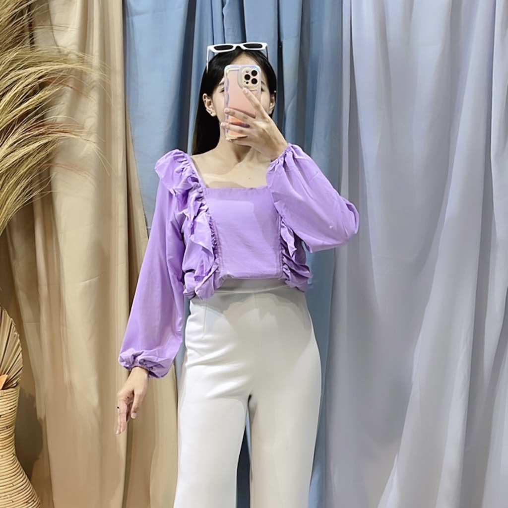 BEFAST - ZRX OOTD WANITA BLOUSE NESA / Ladela Blouse / Pakaian Casual Wanita / Blouse Wanita Keluaran terbaru / Fashion Kerja Wanita Casual / Blouse Polos Lengan Panjang / Termurah