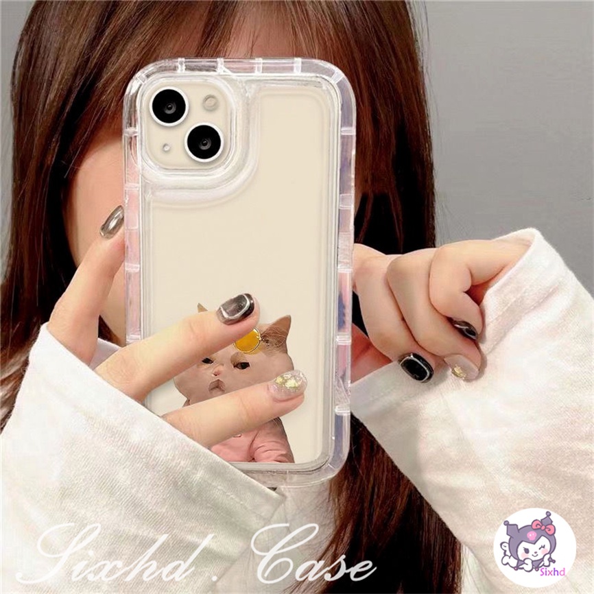 IPHONE Kompatibel Untuk Iphone14 13 12 11 Pro Max SE 2020 X Xr Xs Max8 7 6 6s Plus Masker Wajah Kucing Lucu Anjing AirBag Case Lembut TPU Shockproof Cover Pelindung
