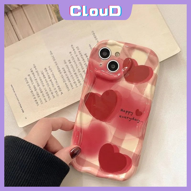 Casing Ponsel Kisi Untuk Redmi9 9T A1 10A 10C 10 9A A2 9C NFC Redmi Note12 9 10 11 8 11s 10S 10Pro Max POCO M3 3D Wavy Curved Edge Glossy Love Heart Shockproof Tpu Soft Cover