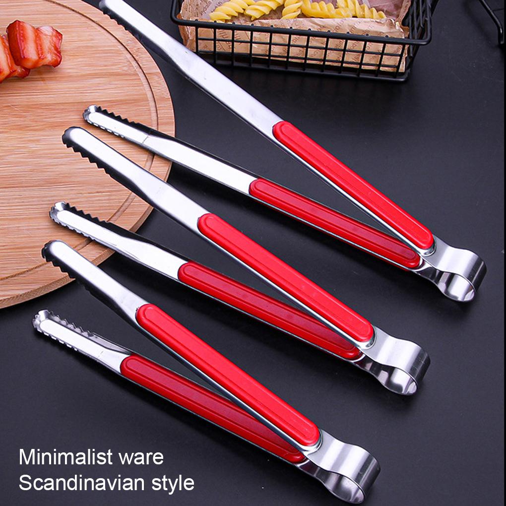 Klip Barbekyu Tahan Suhu Tinggi Stainless Steel Klip Makanan Roti Piknik Anti Lengket Penjepit Portable Memasak Baking Tool