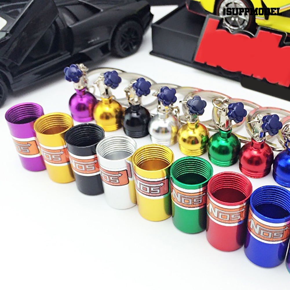 [SM Otomatis] Botol NOS Mini Oxide Nitrous Pill Stash Box Auto Gantungan Kunci Mobil Keyring Keyfob