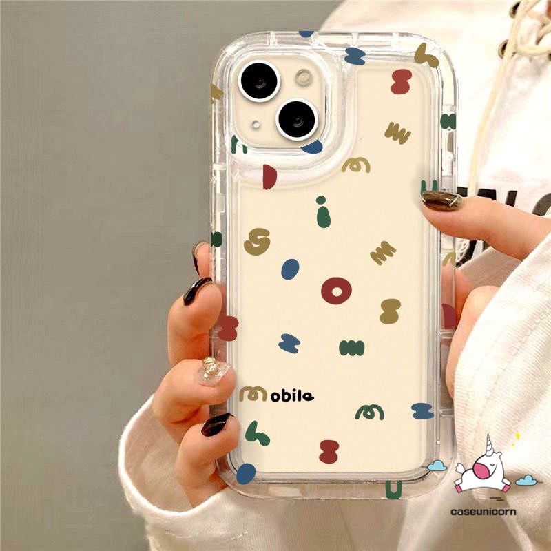 Untuk Samsung A34 A04s A50 A13 A54 A14 A12 A23 A32 A52 A04s A03s A04 A03 A04E A20s A11 A53 A22 A31 A02s A52s A30 A20 A51 A30s A10s A71 A21s Ekspresi Alfabet Kartun Airbag Case