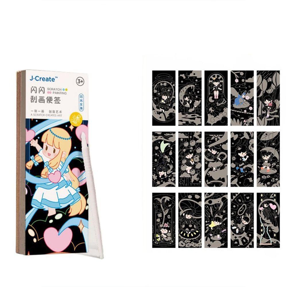 Mxbeauty Scratch Painting Bookmark Set Artis Portable Dewasa Anak DIY Bookmark Kids Painting Mainan Gambar