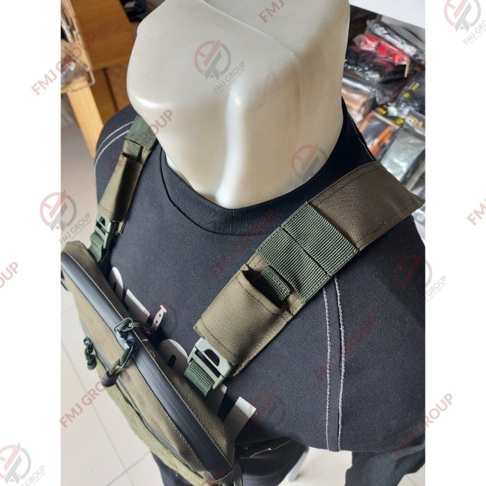 Tas Dada Tactical Chest Bag Cordura Tas Dada Waterproof Chestbags Tas Selempang Dada Hijau Army