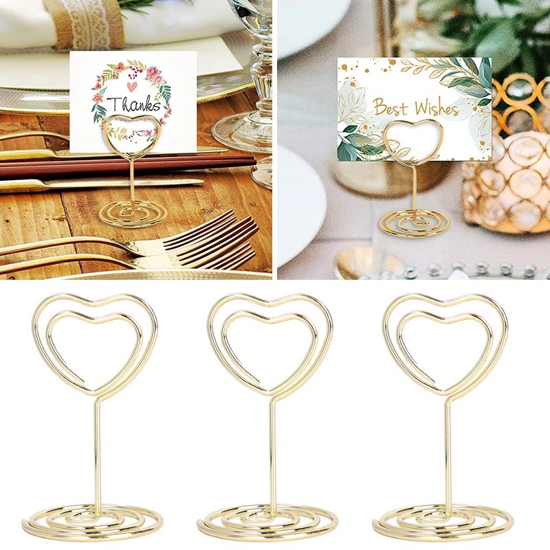 Fashion Metal Love Kartu Nama Holder/Wedding Nomor Meja Nama Kertas Informa Klip