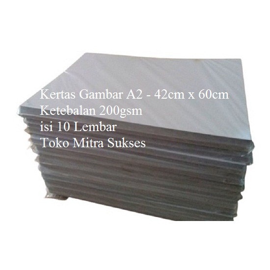 

Kertas Gambar 200gsm A2 - 42cm x 60cm isi 10 Lembar