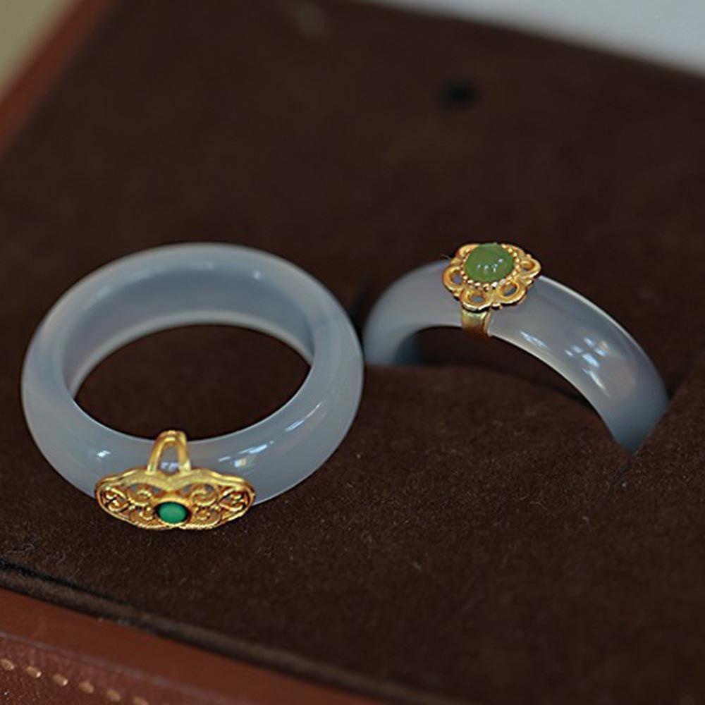 Mxbeauty Chalsedon Jari Cincin Kepribadian Baru Trendi Awan Bertatahkan Niche Desain Hadiah Hari Valentine Gaya Cina Cincin
