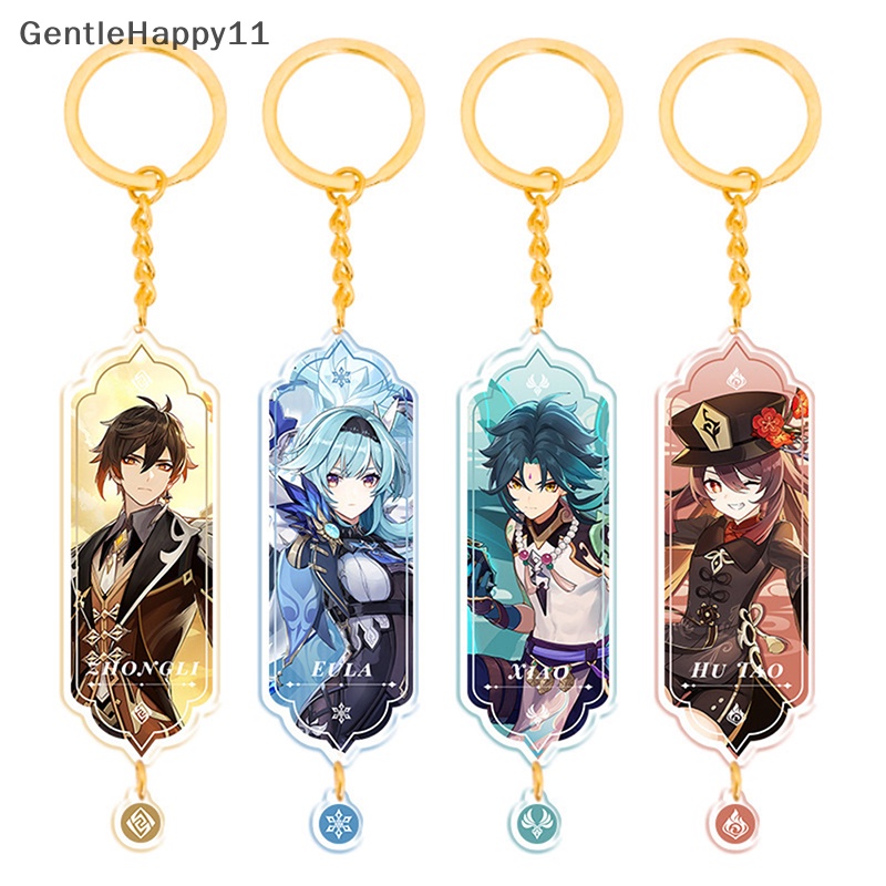 Gentlehappy 1Pc Genshin Impact Anime Figure Venti Tartaglia Ye Lan Gantungan Kunci Akrilik Mainan id