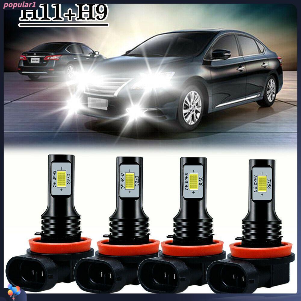 Populer 2Pcs/Set Lampu Kabut Mobil 80W 8000K Terang LED Super Terang Hi/Low Kit Beam DRL