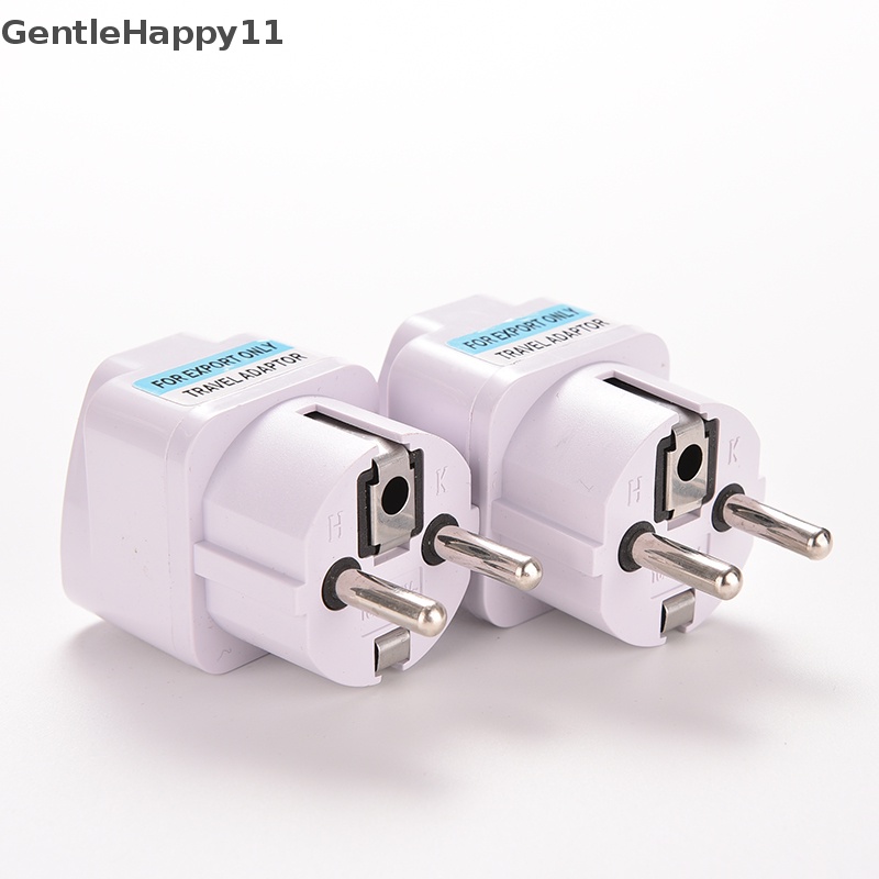 Gentlehappy New Portable UK US AU to EU Eropa Colokan Colokan Listrik Adaptor Travel Converter id