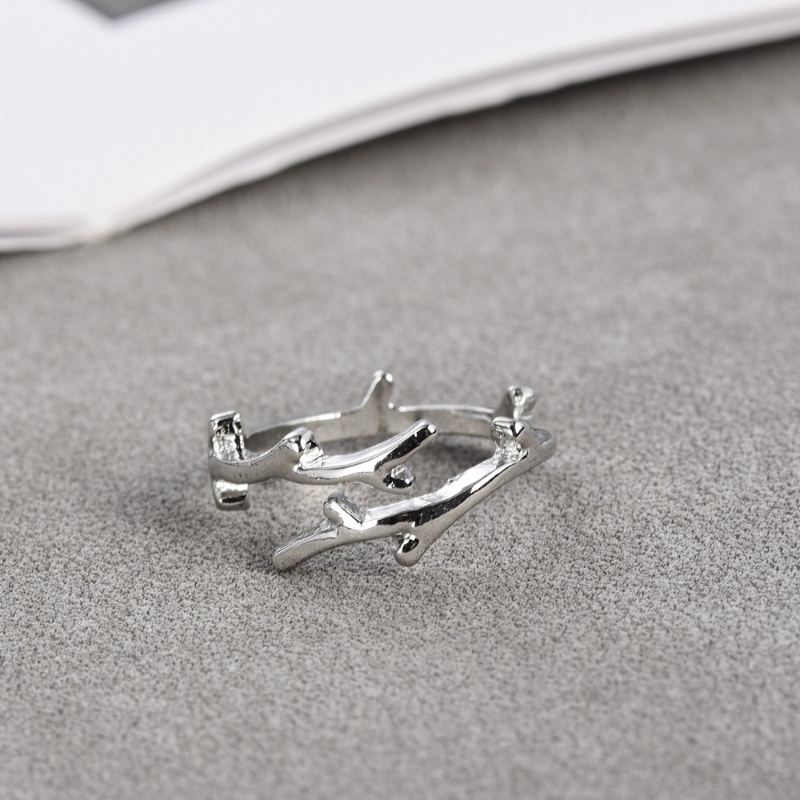 Kreatif Indah Fashion Wanita Cabang Daun Pembukaan Cincin Kepribadian Chic Sederhana Gadis Warna Perak Tanduk Adjustable Jari Cincin Perhiasan Hadiah