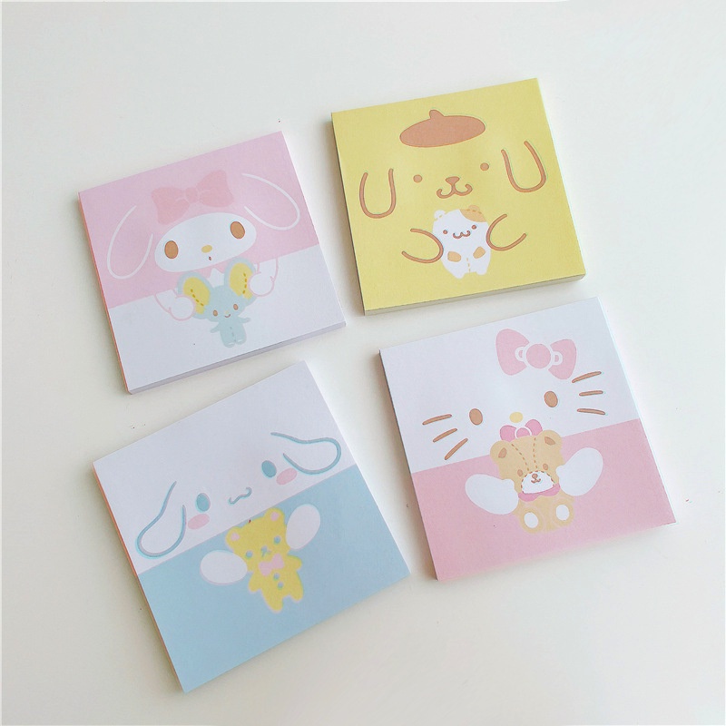 [21Gaya] 50lembar/buku Kartun Koleksi Boneka Lucu Sticky Note Portable Message Memo Kantor Kertas Pesan Alat Tulis Siswa