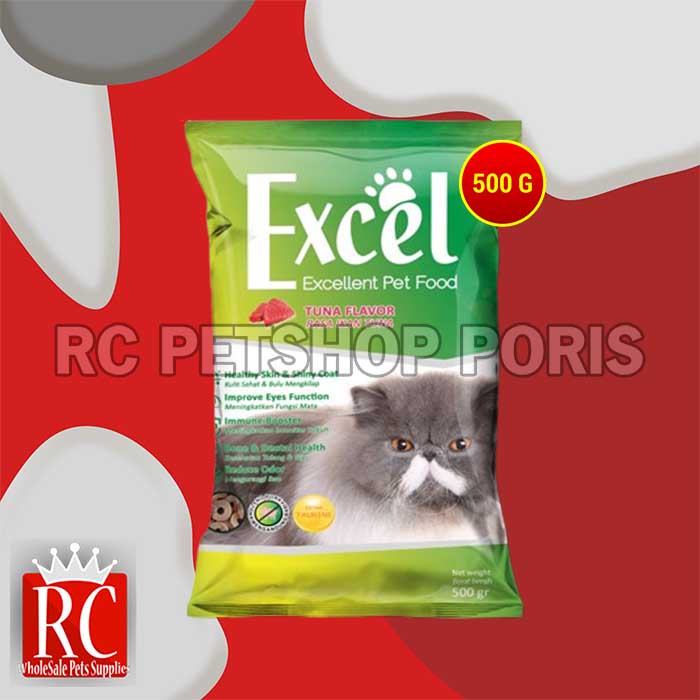 Makanan Kucing Murah Excel Rasa Tuna / Seafood 500 Gram