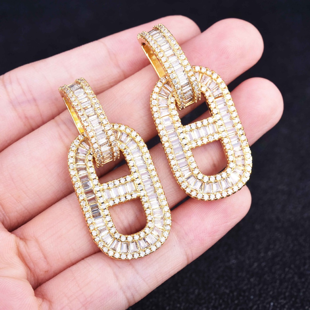 Goldkingdom Aksesoris Perhiasan Fashion Ready Stock Berlian Mengkilap Penuh Hidung Babi Anting