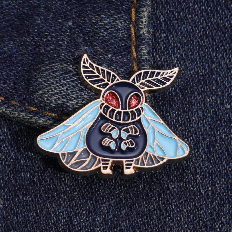 Kartun Mothman Enamel Pin Ngengat Serangga Lencana Bros DIY Ransel Kerah Lapel Pin Perhiasan Hadiah Aksesoris Untuk Teman