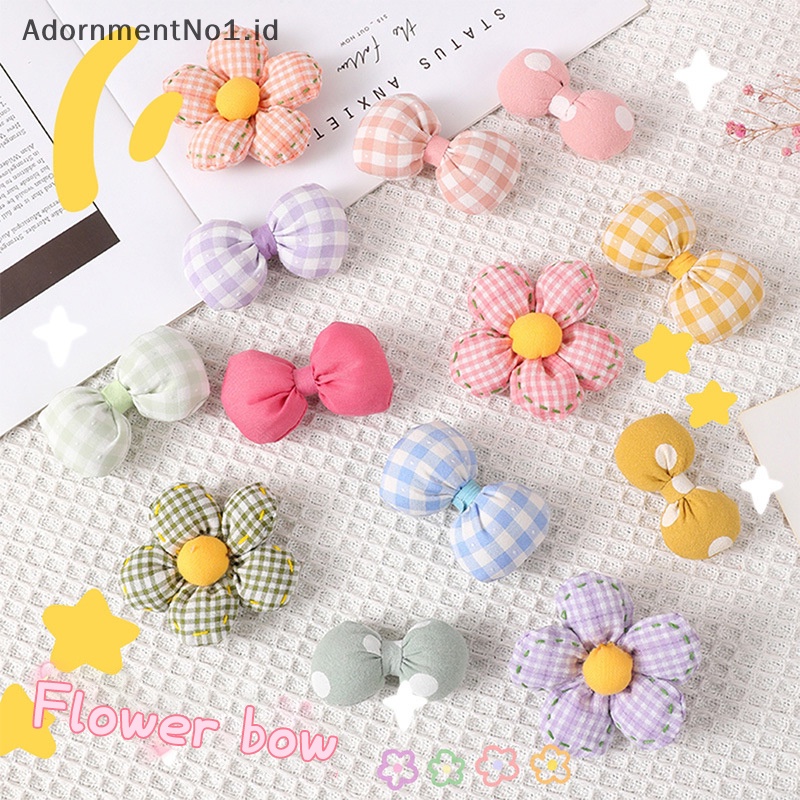 [AdornmentNo1] Bros Bunga Kain Macaron Warna Bunga Gadis Lucu Tas Liontin Ornamen Kecil [ID]