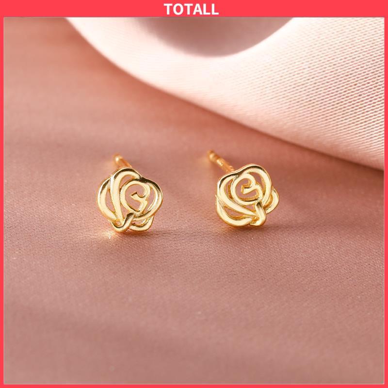 COD Anting Mawar Perak 925 Indah Wanita Musim Panas Anting Anting Perancis Elegan-Totall