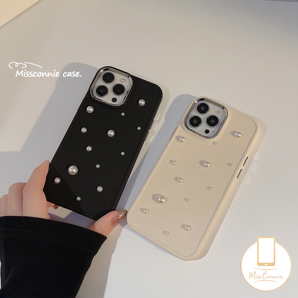 IPHONE 3d Mutiara Romantis Langit Berbintang Electroplate Case Kompatibel Untuk Iphone11 Pro MAX 7plus 8plus 14 7 8 Plus XR 14 12 13 Pro MAX X XS MAX Plating Shockproof Simple Soft TPU Back Case