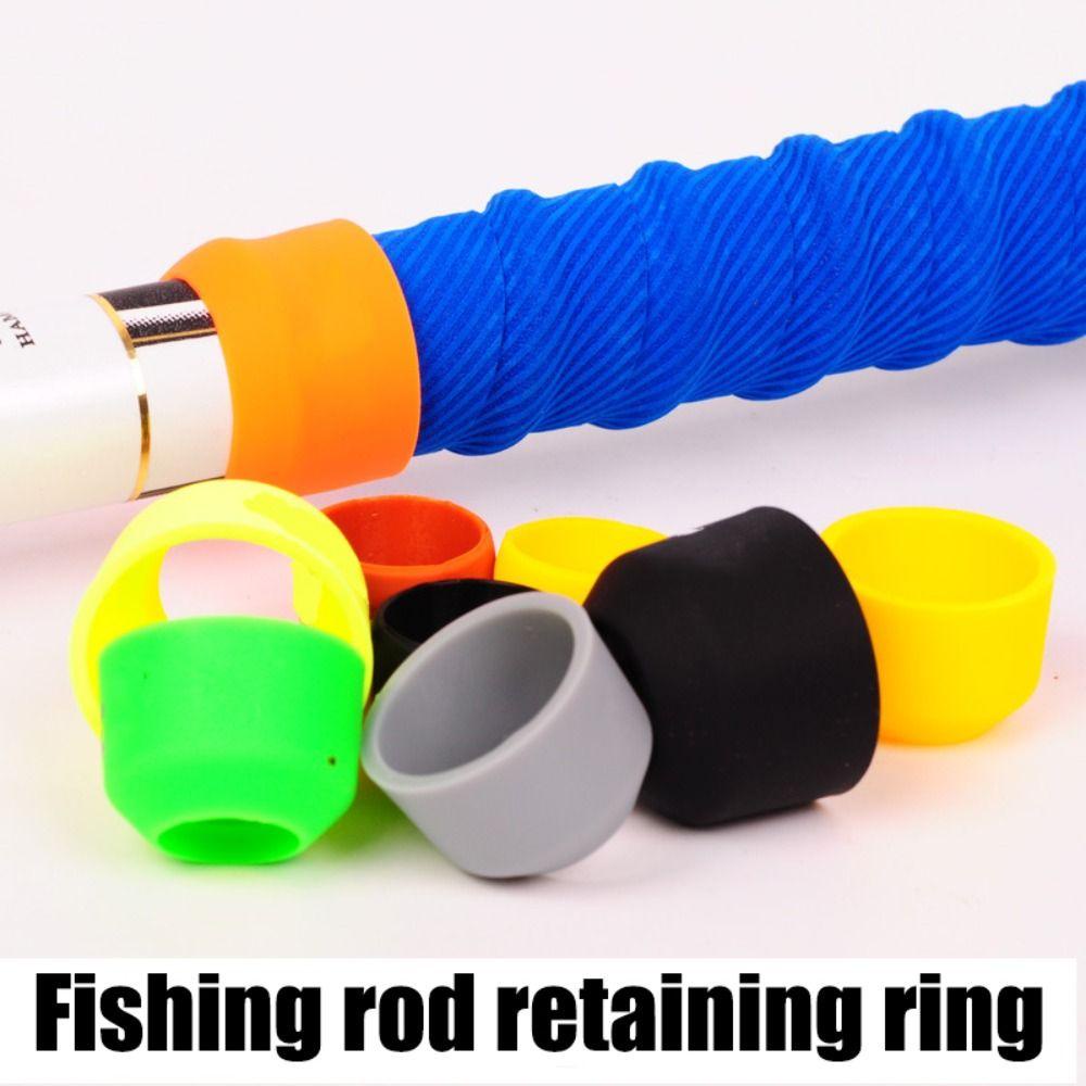 Lanfy Joran Pancing Ring Float Stopper Aksesoris Berbentuk O Ring Rod Stop Ring Anti Selip Lengan Silikon Rod Stop Karet Jari Batang Ring