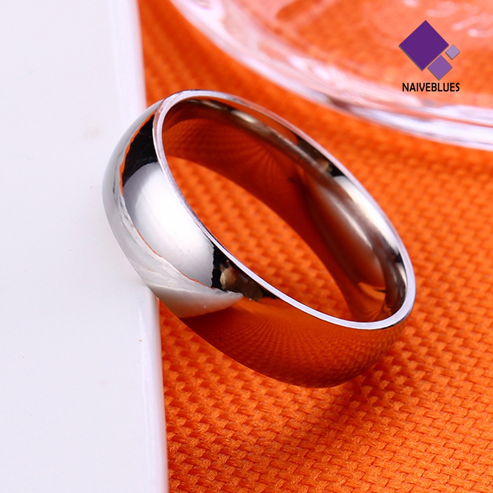 &lt; Naiveblues &gt; Unisex Fashion Stainless Steel Pertunangan Pasangan Band Jari Rings Hadiah