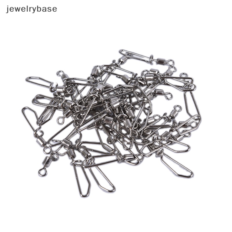 [jewelrybase] 50pcs Konektor Pancing Putar Swing Coastlock Snap Fishing Tackle2#-10# Butik