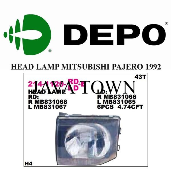 Diskon Lampu besar/lampu depan PAJERO 1992 KANAN KIRI depo FCT190