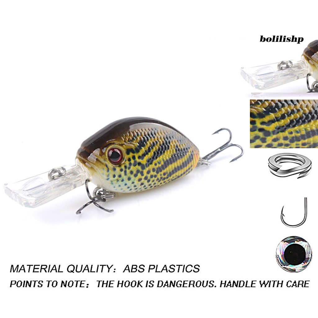 Bo-6cm/6.5g Umpan Pancing 3D Simulasi Fisheye Tajam Kait Warna Kaya Compact Bright Color Fishing Instalasi Mudah Treble Hook Memancing Umpan Untuk Memancing Luar Ruangan