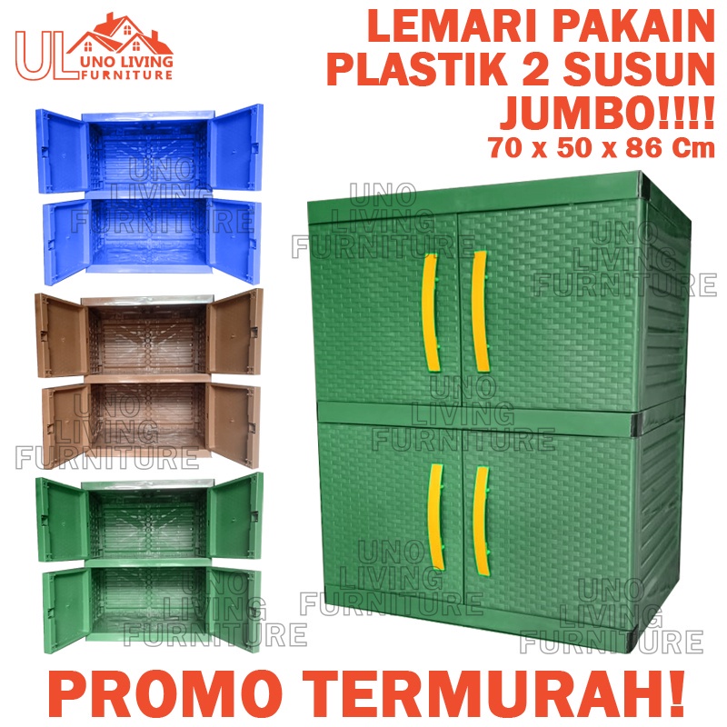 JUMBO! LEMARI PAKAIAN PLASTIK 2 SUSUN LEMARI PLASTIK MY TOP LEMARI PINTU JUMBO LEMARI LEMARI PAKAIAN