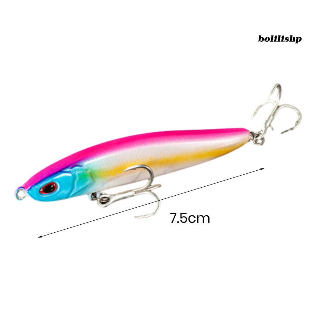 Bo-7.5cm/9g Umpan Bionik Simulasi Menggoda Kait Treble Realistis Angling Tenggelam Pensil Mikro-object Umpan Memancing Luar Ruangan