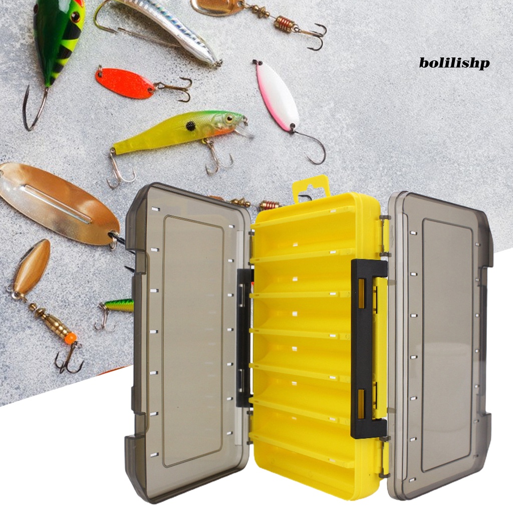 Bo-fishing Tackle Box Portable Tahan Aus Desain Lubang Gantung Universal Multifungsi Penyimpanan Alat Dua Sisi Umpan Umpan Kait Organizer Perlengkapan Memancing