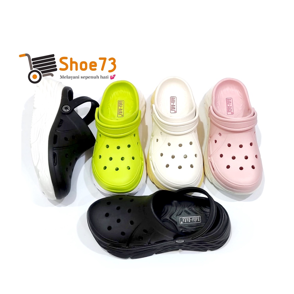 BARA-BARA 8087 - 1ZHBPTL ORIGINAL CLOG WEDGES PREMIUM | Sandal Bakpau Tinggi Wanita | Sendal Kodok Cewek Impor