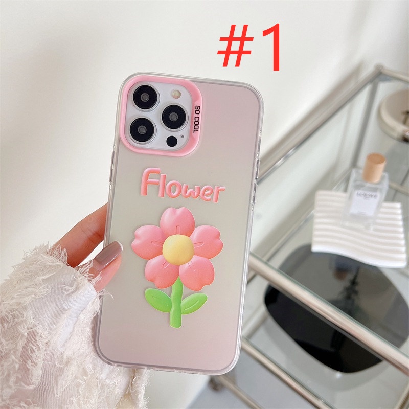 Nice Pink Blue Flower Skin Feel Soft Case HP iP iPhone 12 13 14 Pro Max 11 Woman Girl FTD Casing Apple