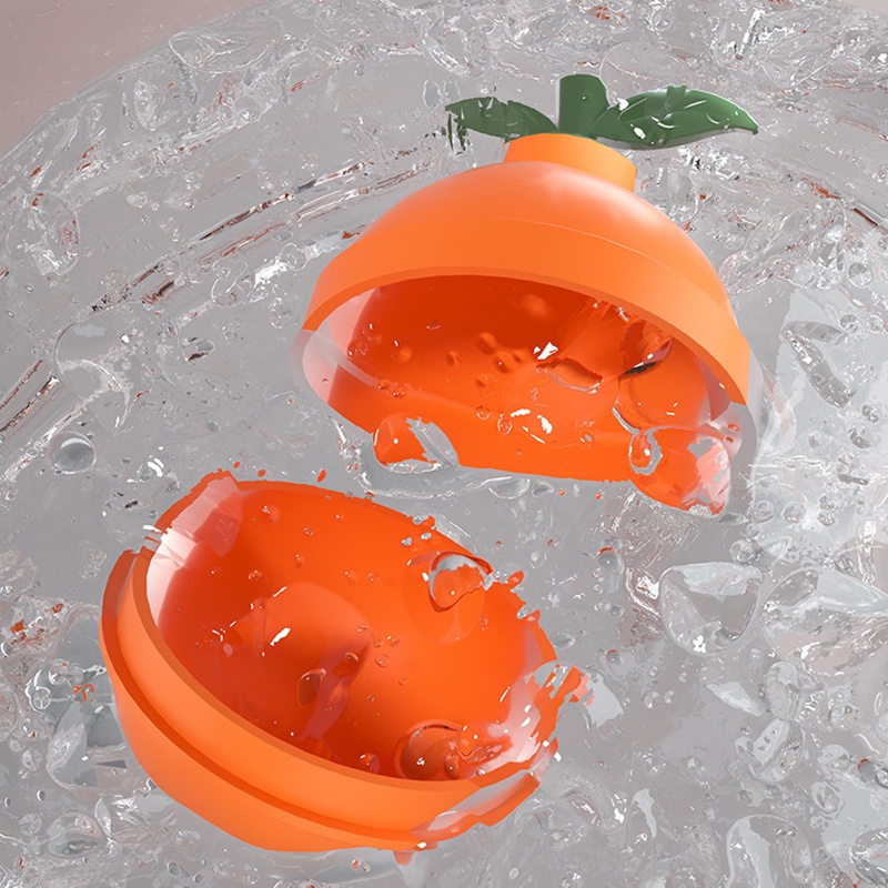 Lucu Berbentuk Jeruk Food Grade Silikon Bola Bulat Es Batu Cetakan Ramah Lingkungan Ukuran Besar DIY Kreatif Pembuat Es Batu Untuk Whiskey Cocktail Jus Es Cetakan Bar Perlengkapan Rumah Restoran