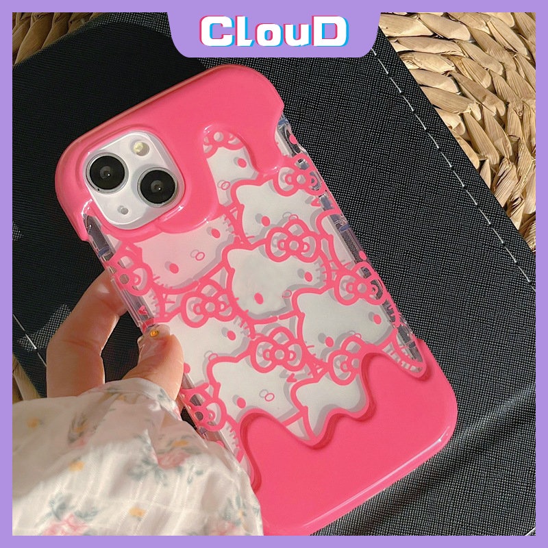 IPHONE Casing Ponsel Bening Es Krim 3D Kompatibel Untuk Iphone11 12 14 13 Pro Max7 8 Plus XR X 8Plus XS Max SE 2020 7Plus INS Korea Aesthetic Lucu Kartun Hello Kitty Lembut Silicon Cover