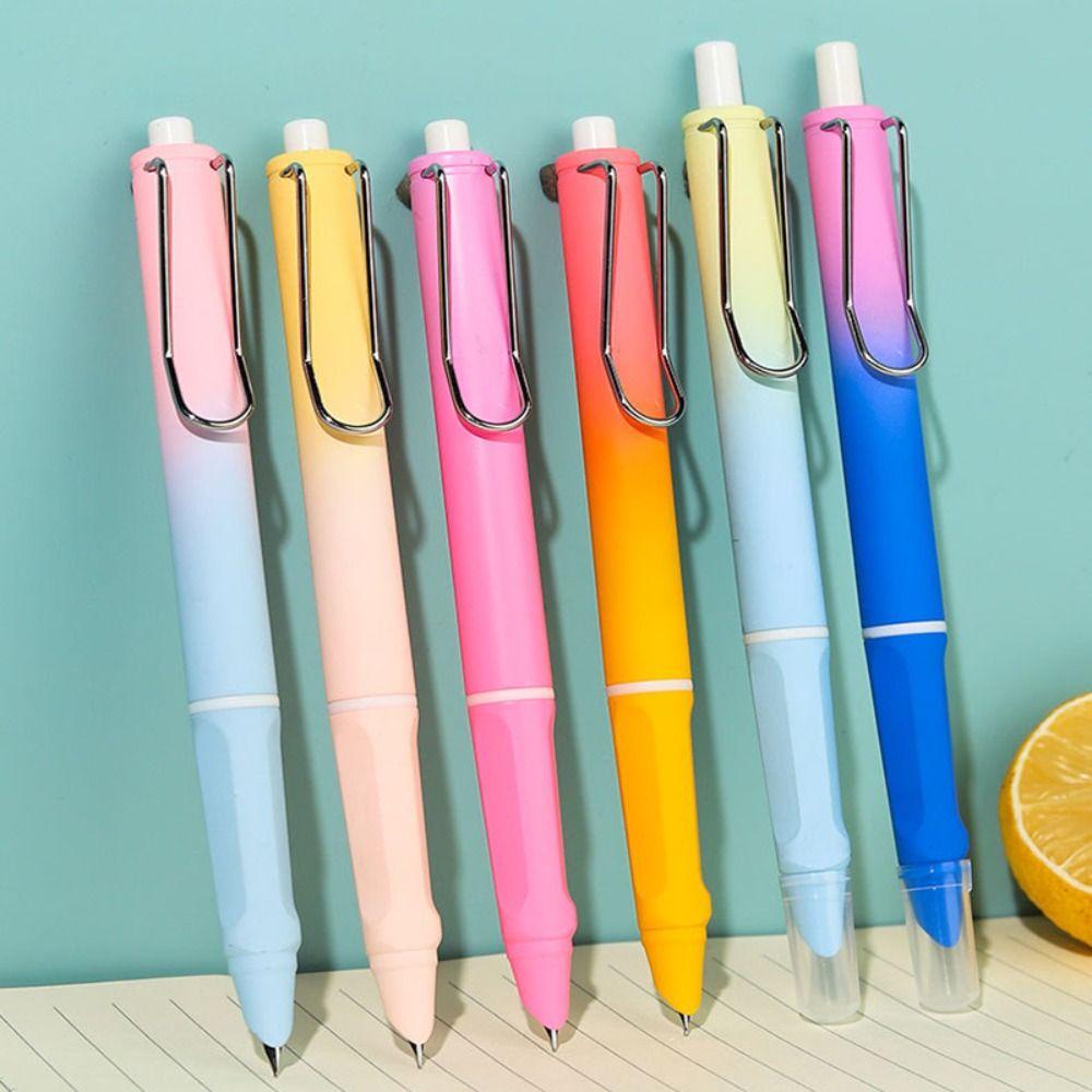 Nanas 5 Pcs Fountain Pen Hadiah Siswa Gradien Warna Converter Filler Tekan Tipe EF Nib