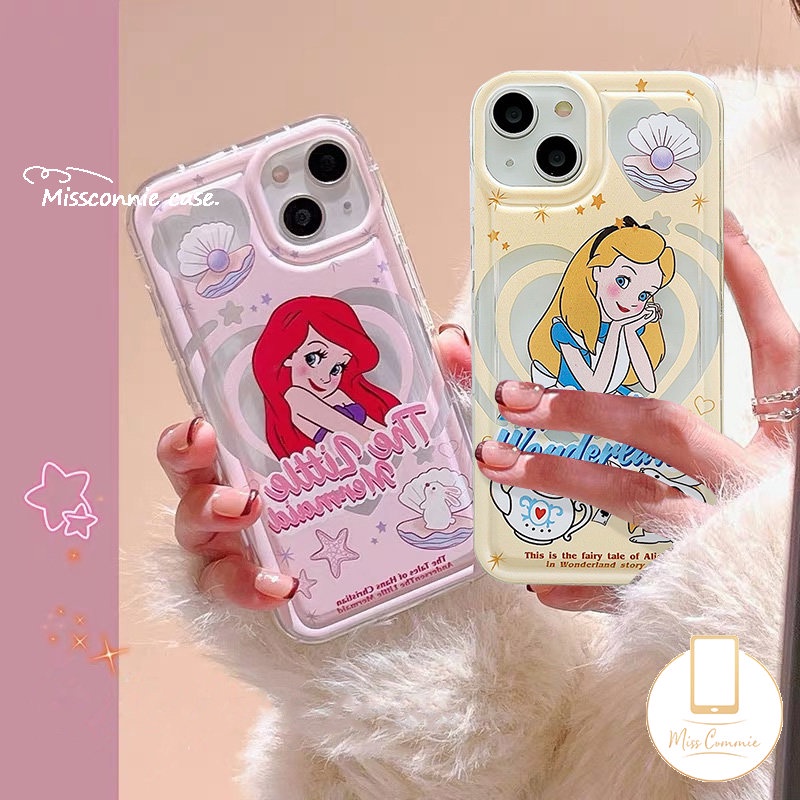 Case Pasangan Untuk Redmi 12C 10C 10A 9T A1 9 10 9A 9C NFC Redmi Note10 8 9 11 10 Pro Max 10s 11s POCO F4 Kartun Disney Princess Lucu Mermaid Alice Airbag Shockproof Soft Cover