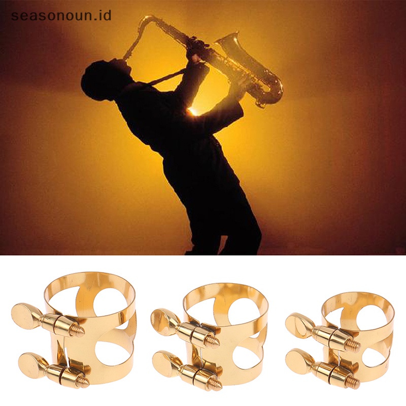 Seasonoun Sax Saxophone Mouthpiece Ligature Clip Climp Topi Pengikat Tahan Lama Untuk Alto/Sub Alto/Treble Sax Saxophone Mouthpiece Clamp Clip.