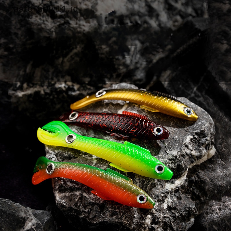 Tastetasty 10cm Shad Pike Lure Swim Square Tail Untuk Pike Tengger Lele Zander Umpan Buatan Lembut Permainan Besar Alat Pancing.