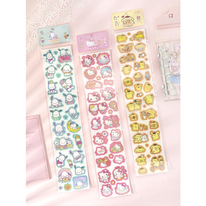 Stiker Korea PET Kuromi Kitty Cutting Sticker Korea Murah Set Panjang Washi Tape Harga Grosir Termurah